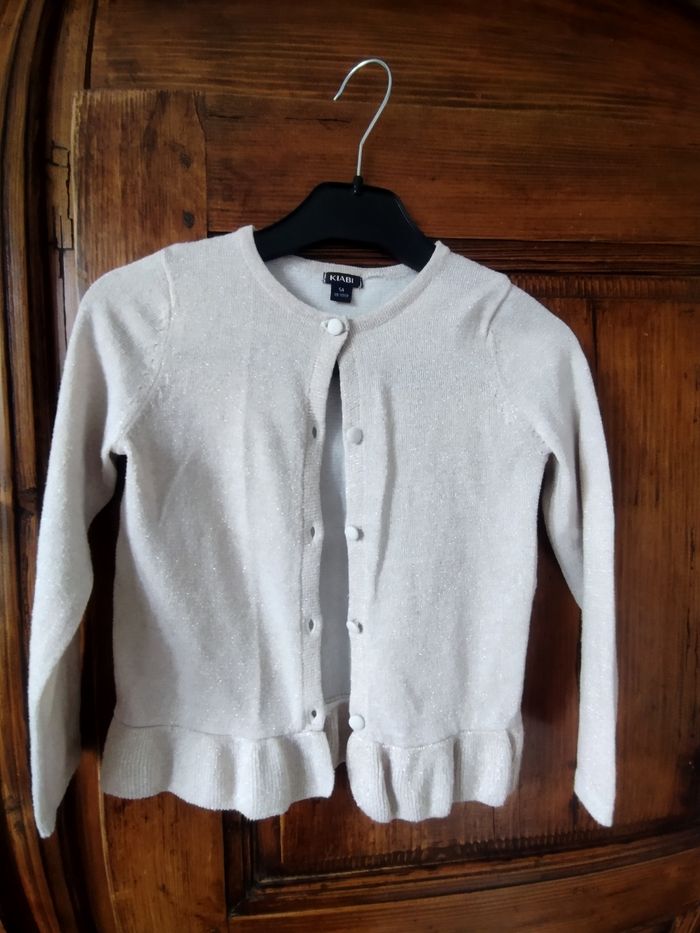 Gilet beige rosé pailleté 5 ans Kiabi - photo numéro 2