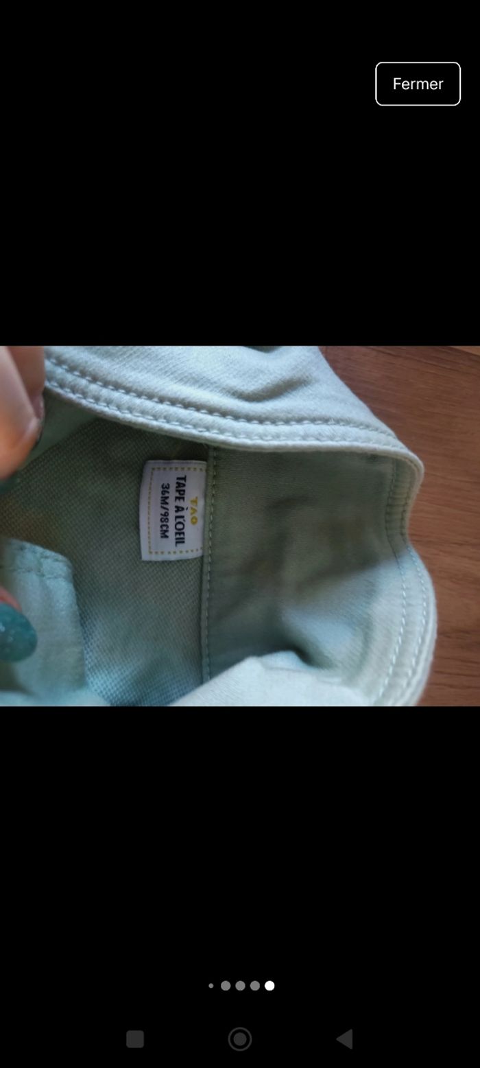 Veste en jeans vert pastel 36 mois - photo numéro 5