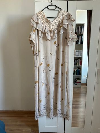 Robe longue beige à motifs Col V Boutique Indépendante Taille Unique