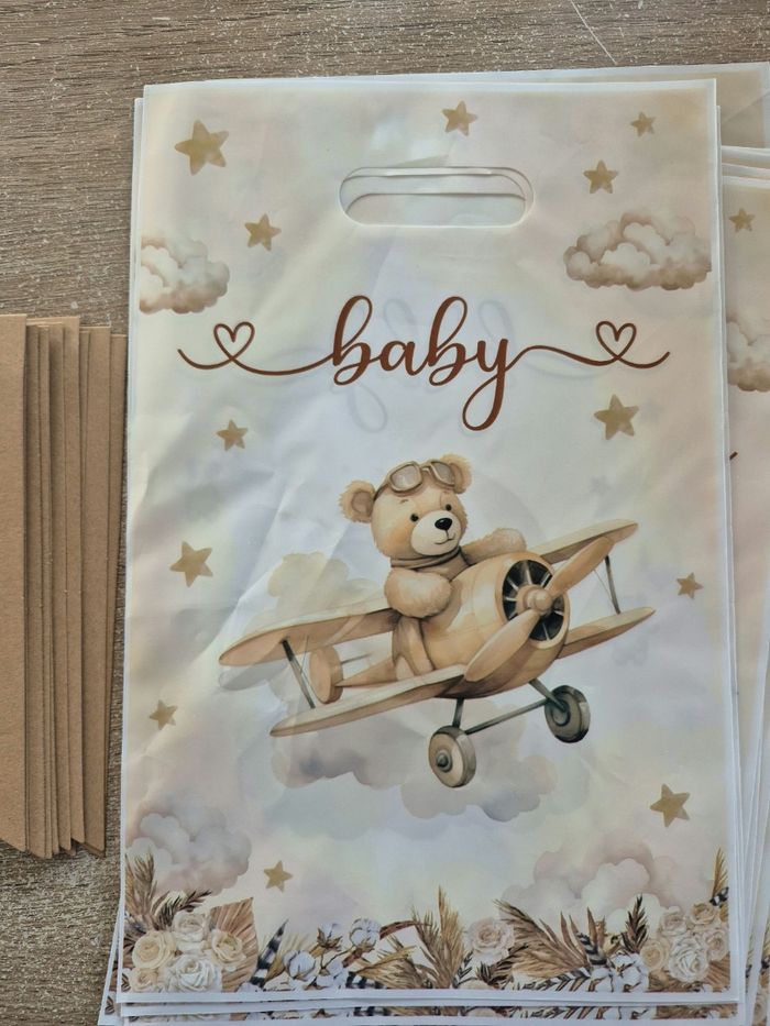 10 Petits sacs cadeaux baby shower mixte ourson - photo numéro 2
