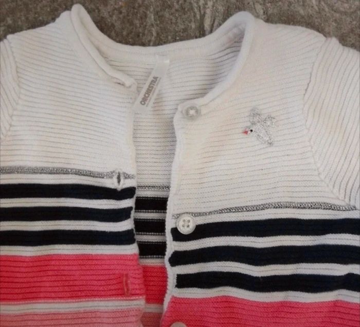 Ensemble robe et gilet printemps chic bébé fille 9 mois comme NEUF - photo numéro 4