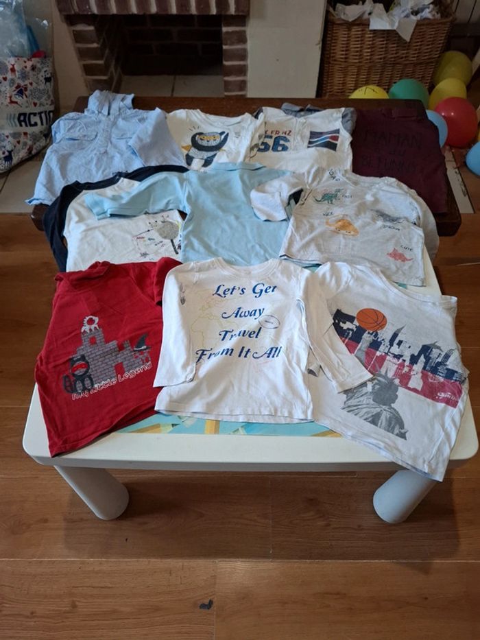 Lot 10 t-shirt manches longues 24 mois