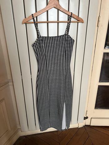 Robe fendue quadrillée blanc et noir taille xs H&M