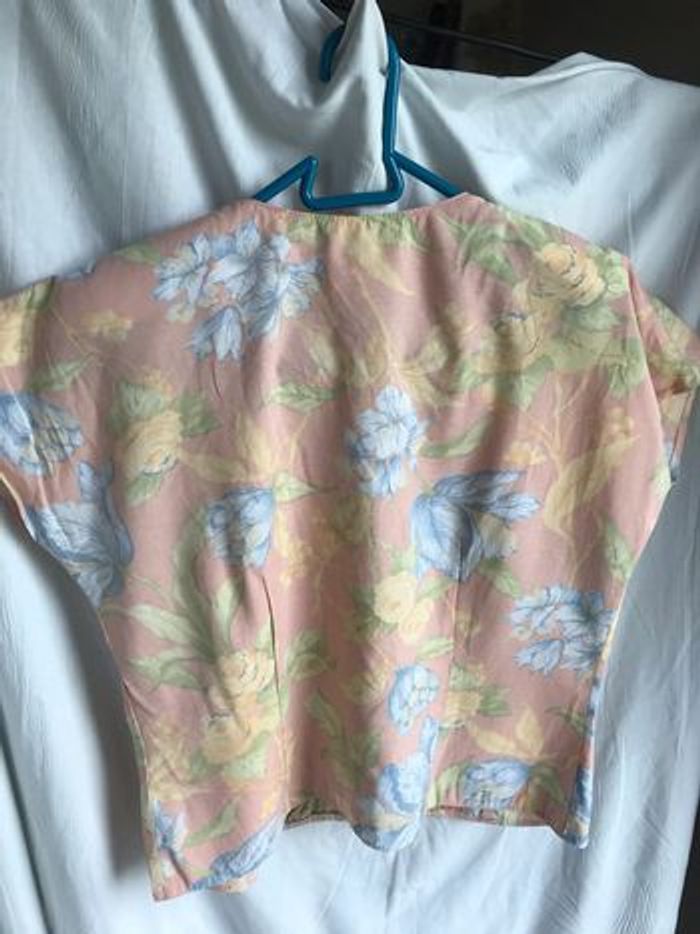 #vintage #blouse #fleuri pastel#taille 38 - photo numéro 4