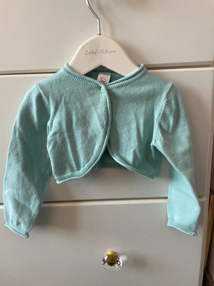 Boléro gilet bébé fille bleu turquoise vert turquoise 12 mois 74 cm baby club