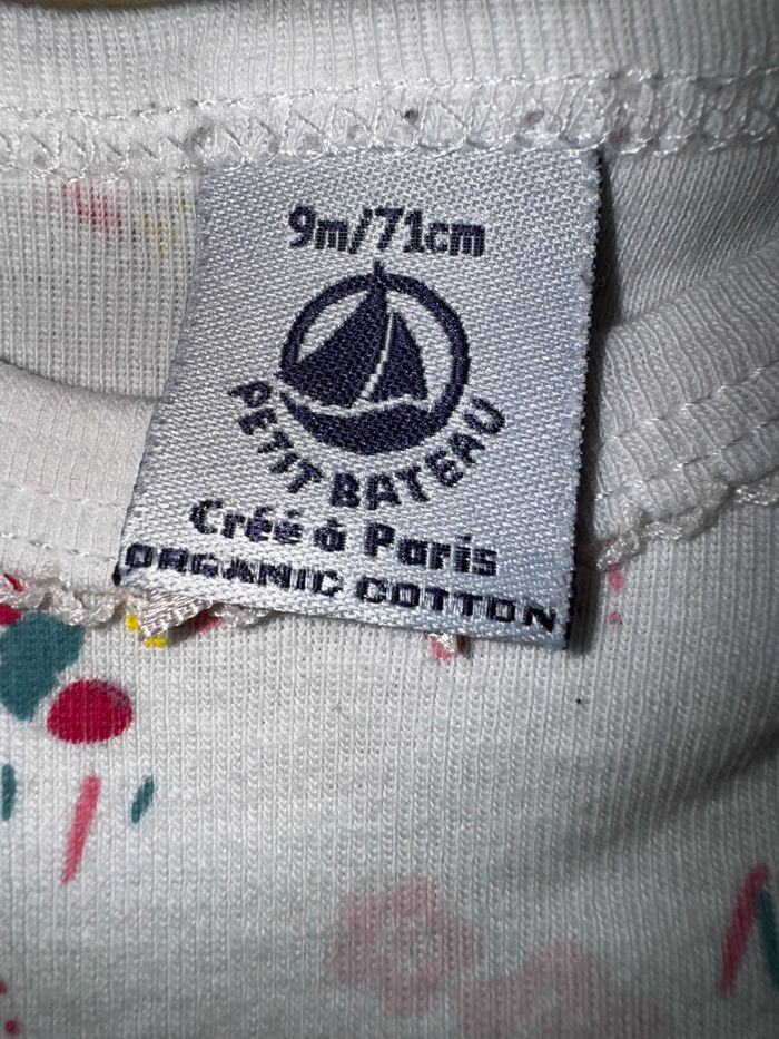 Body manches courtes blanc motif Petit Bateau - photo numéro 2