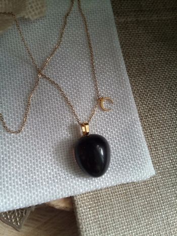 Collier en pierre de quartz fumé