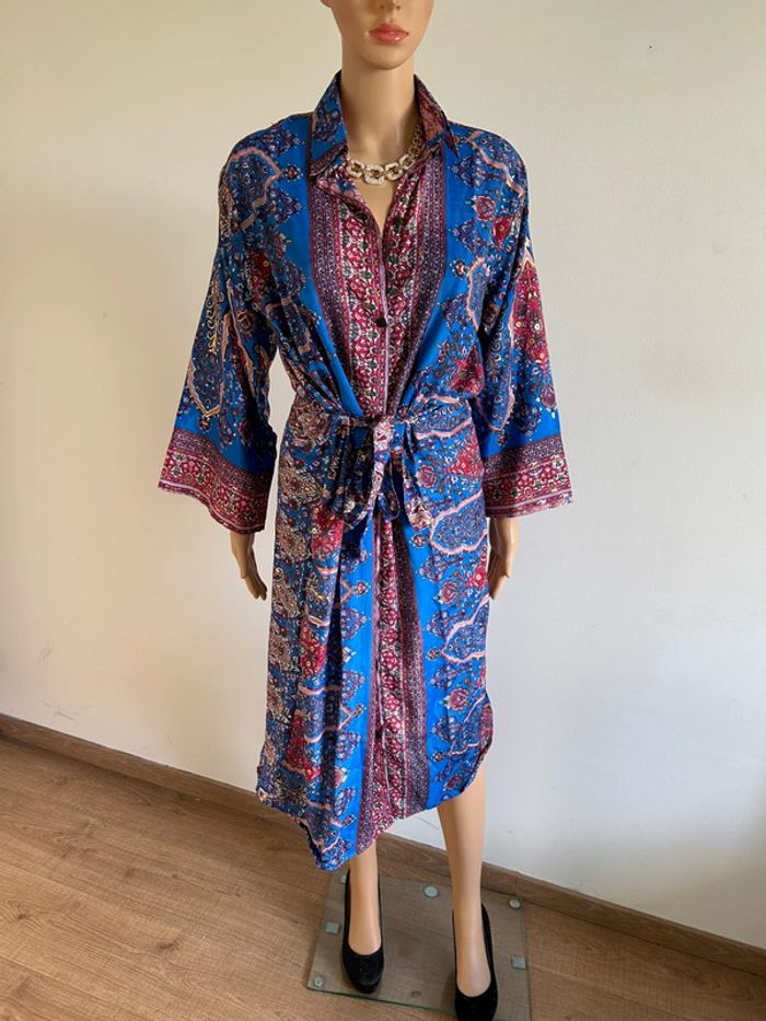 Robe mi longue neuve en soie Trebol taille S/M - photo numéro 3