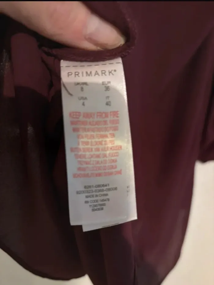 Blouse bordeaux fluide Primark taille 36 - photo numéro 9