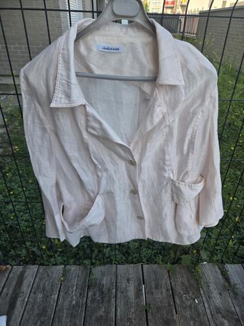 Veste en lin rose pale Christine laure taille 50