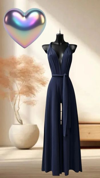 Combi bleu marine multiples positions pour soirées estivales