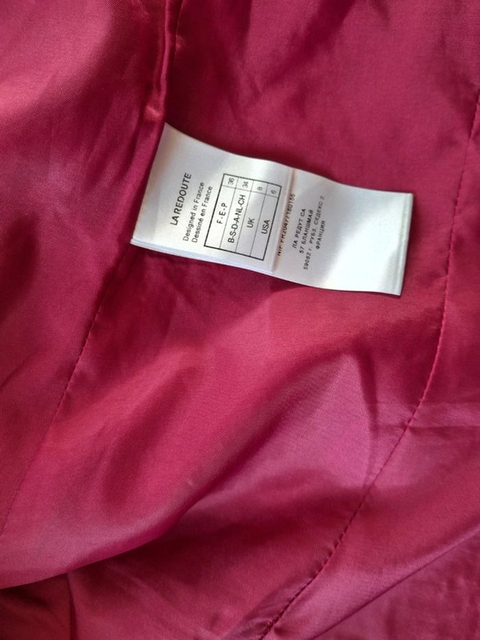 Veste blazer la redoute jacquart rose fuchsia t 36 excellent état - photo numéro 5