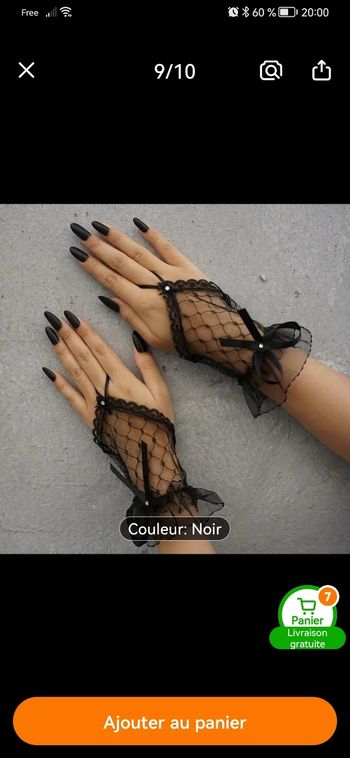 Paire de mitaine resille dentelle neuf