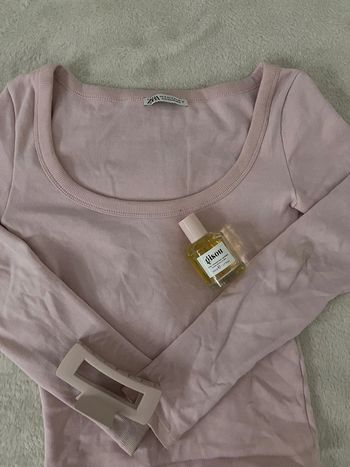 tishrt manche longue rose zara