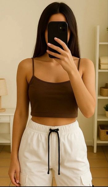 Crop top chocolat s bershka