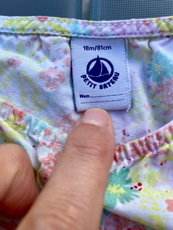 Ensemble Petit Bateau : barboteuse + chapeau - photo numéro 3