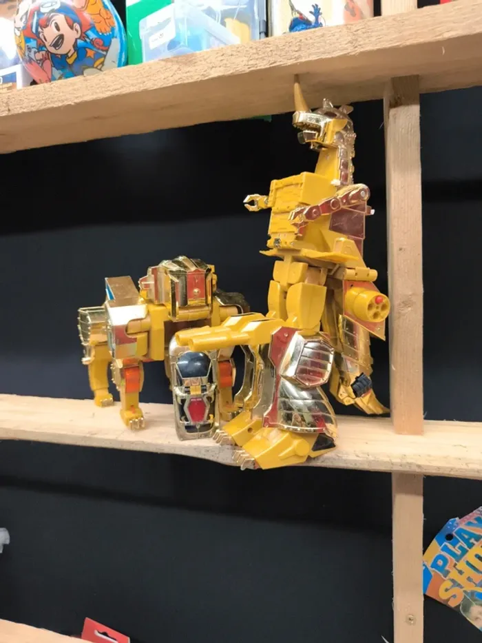 Robot boot Takara 1995 dinosaure rex doré golden or brave goldran nagoya dragon power transformers - photo numéro 2
