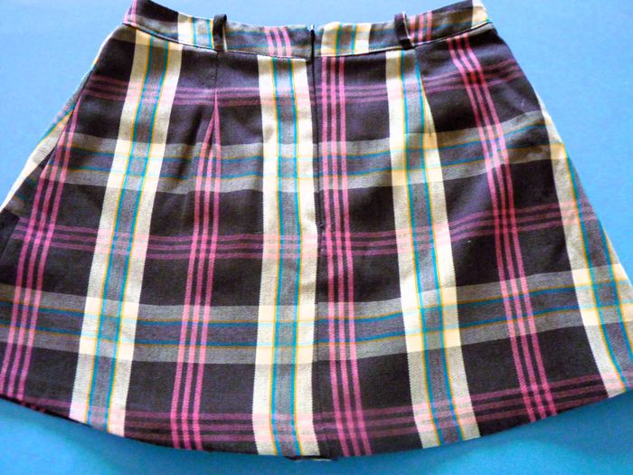 Jupe Femme S 36 Atmosphere évasée carreaux tartan gris violet TBE - photo numéro 3