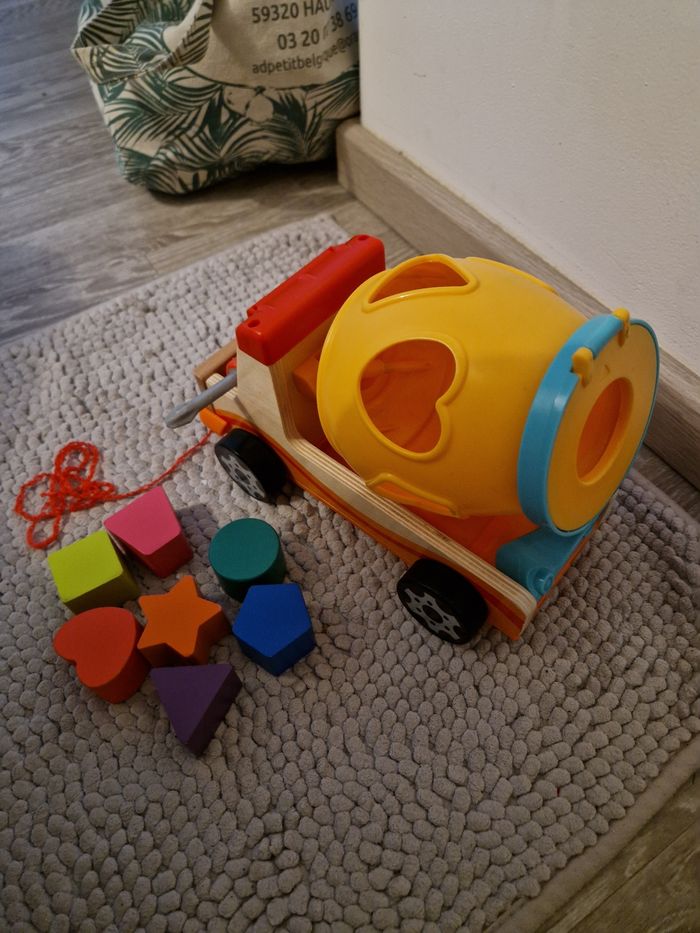 Bétonnière jouet en bois - photo numéro 4