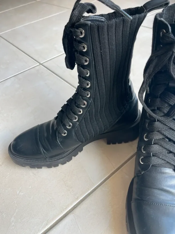Bottines Zara à lacets noir 36 - photo numéro 6