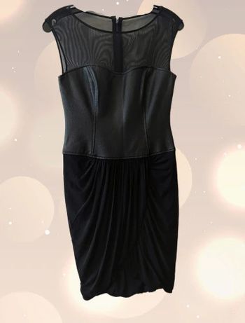 Robe sans manches simili-cuir et drapé taille 34 - BCBGmaxazria