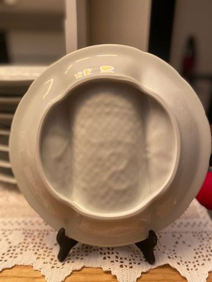 Lot 1, composé de 6 assiettes à fondue - céramique blanche, état excellent - photo numéro 6