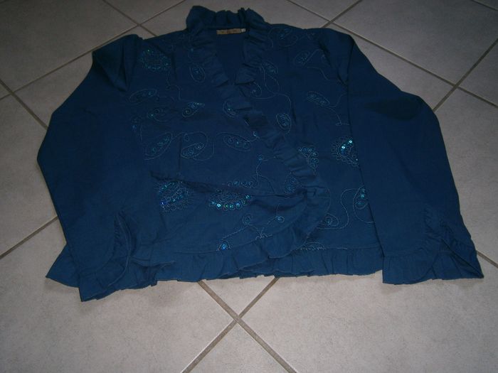 Chemisier ML bleu canard Taille 42 - photo numéro 3