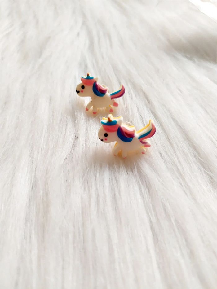 Boucles d'oreilles  fille 🦄 licorne - photo numéro 2