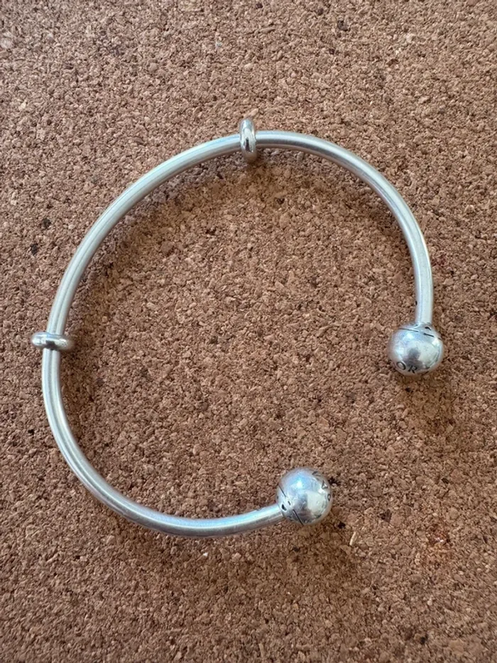 Bracelet Jonc ouvert Pandora Authentique en Argent Lisse Taille 3 - photo numéro 2