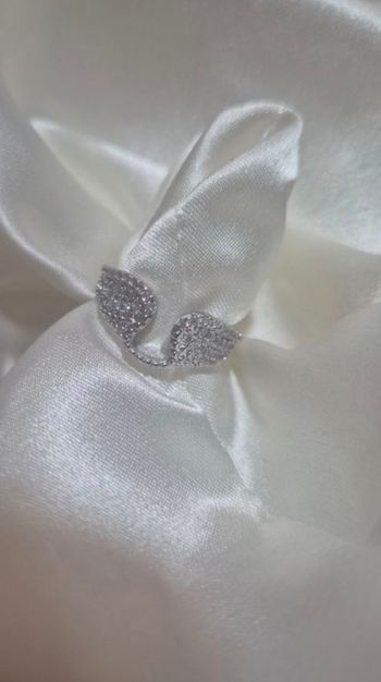 Bague argenté ailes strass zv