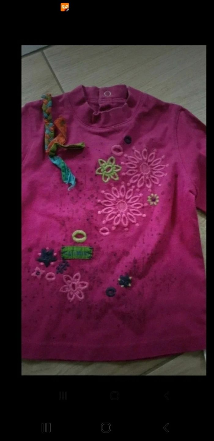 T-shirt bébé fille catimini 18 mois - photo numéro 2