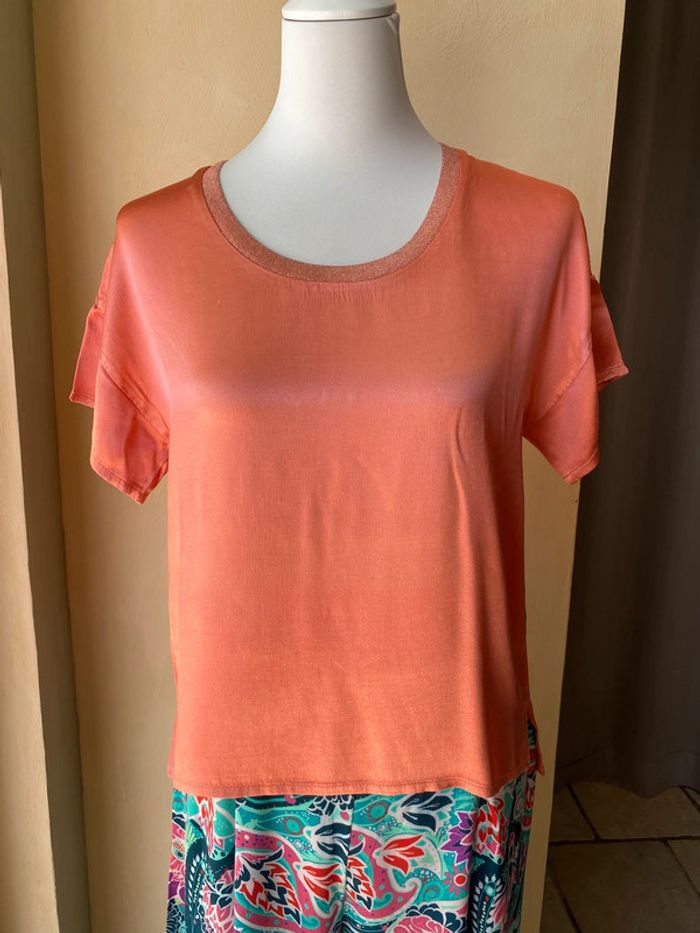 T-shirt satin corail Dixie M - photo numéro 2