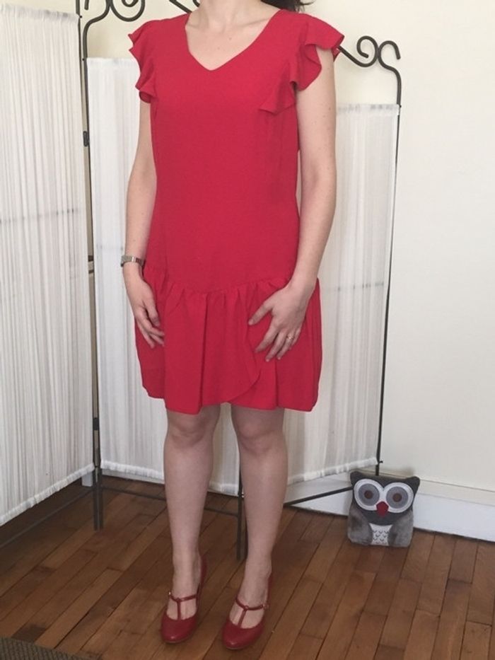 Robe rouge midi doublée
