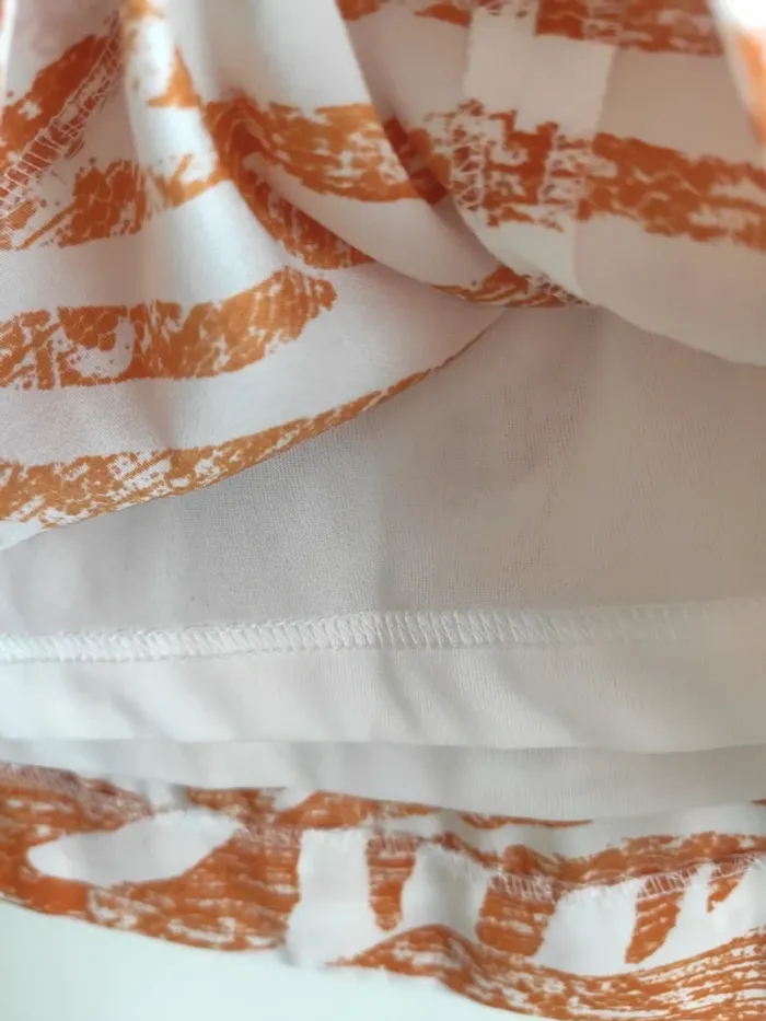 Robe d'été manches courtes zébrée orangée- Drop Sauvage - photo numéro 12