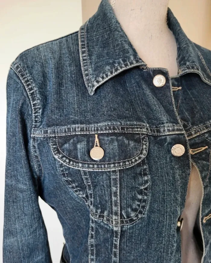 Veste en jean bleue foncée Cimarron Taille 38 - photo numéro 3