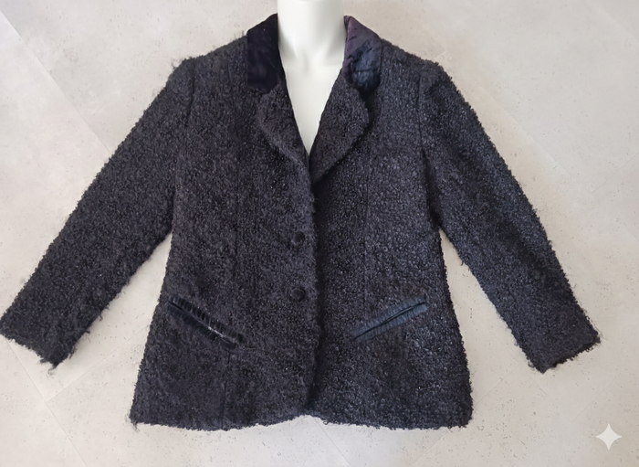 veste noire doublée col velours Taille 38 Faite par une couturière Neuve