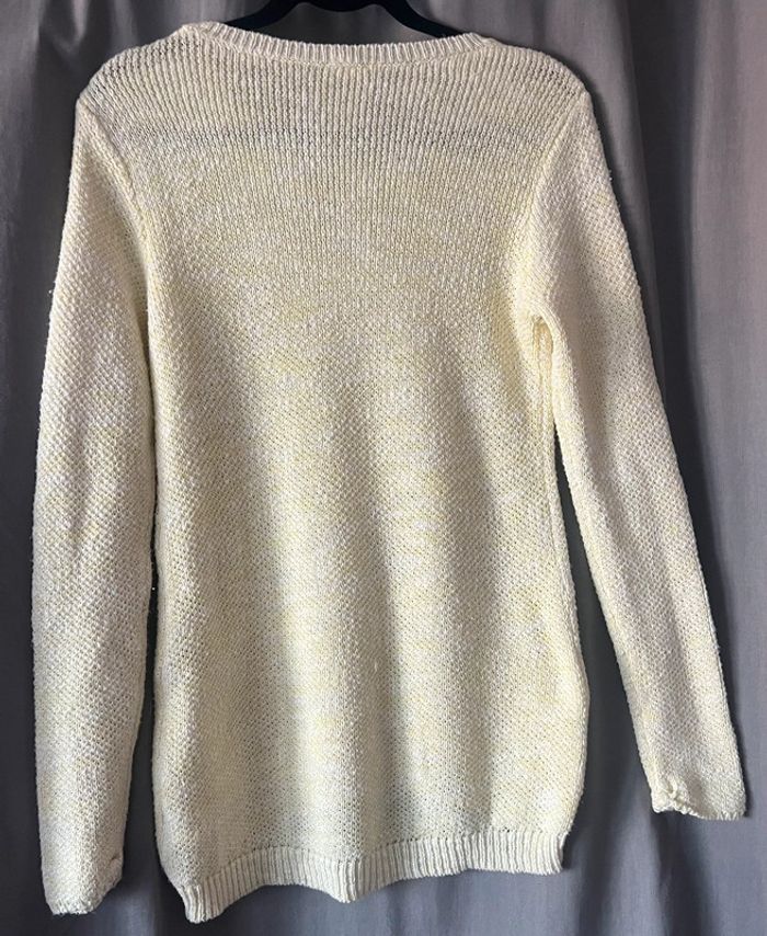 Pull tape à l’œil jaune motif cœur 14 ans très bonne état - photo numéro 2