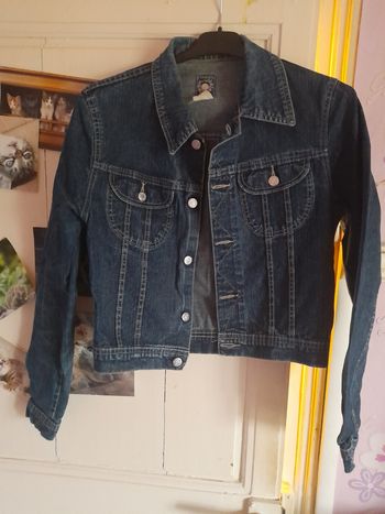 Veste en jean bleu foncé, taille S/M