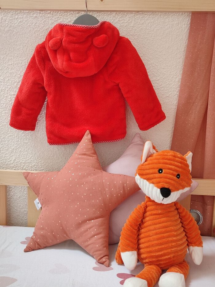 Veste polaire rouge - Oreilles d'ours - 12 mois - Très bon état - Orchestra
