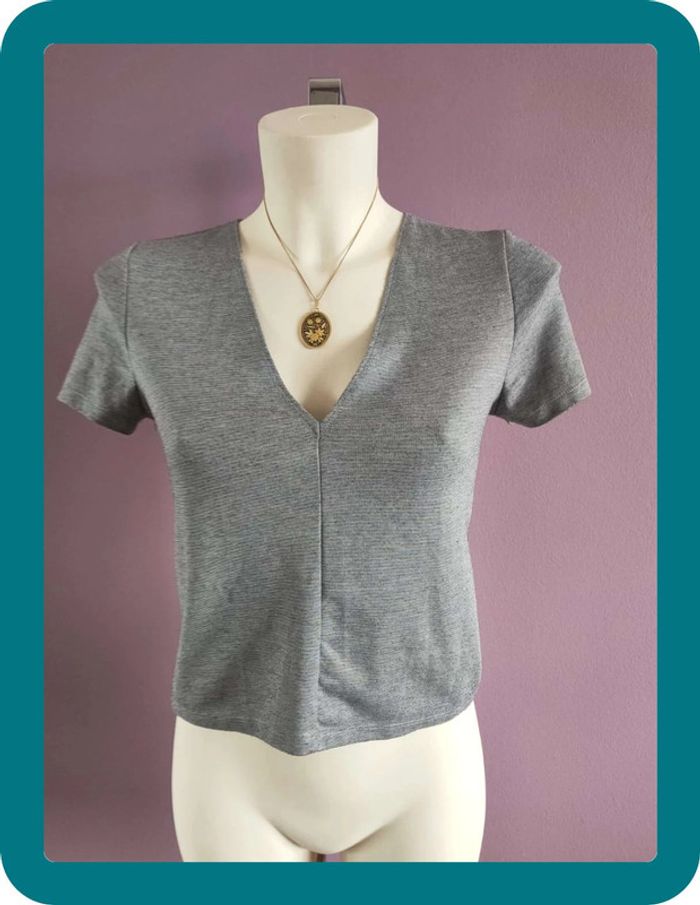 Tee shirt gris Zara - photo numéro 6
