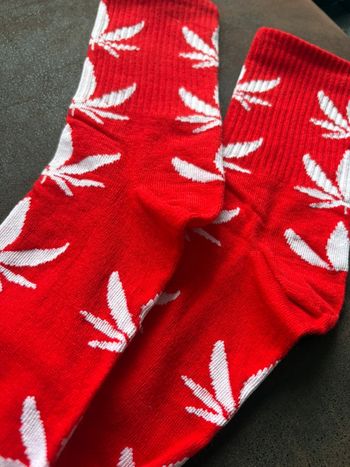 Chaussettes feuilles rouges