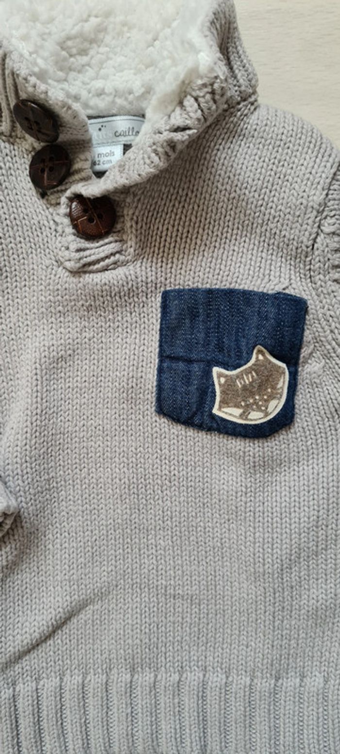 Pull t3mois 62cm garçon col polaire Mes petits cailloux - photo numéro 2