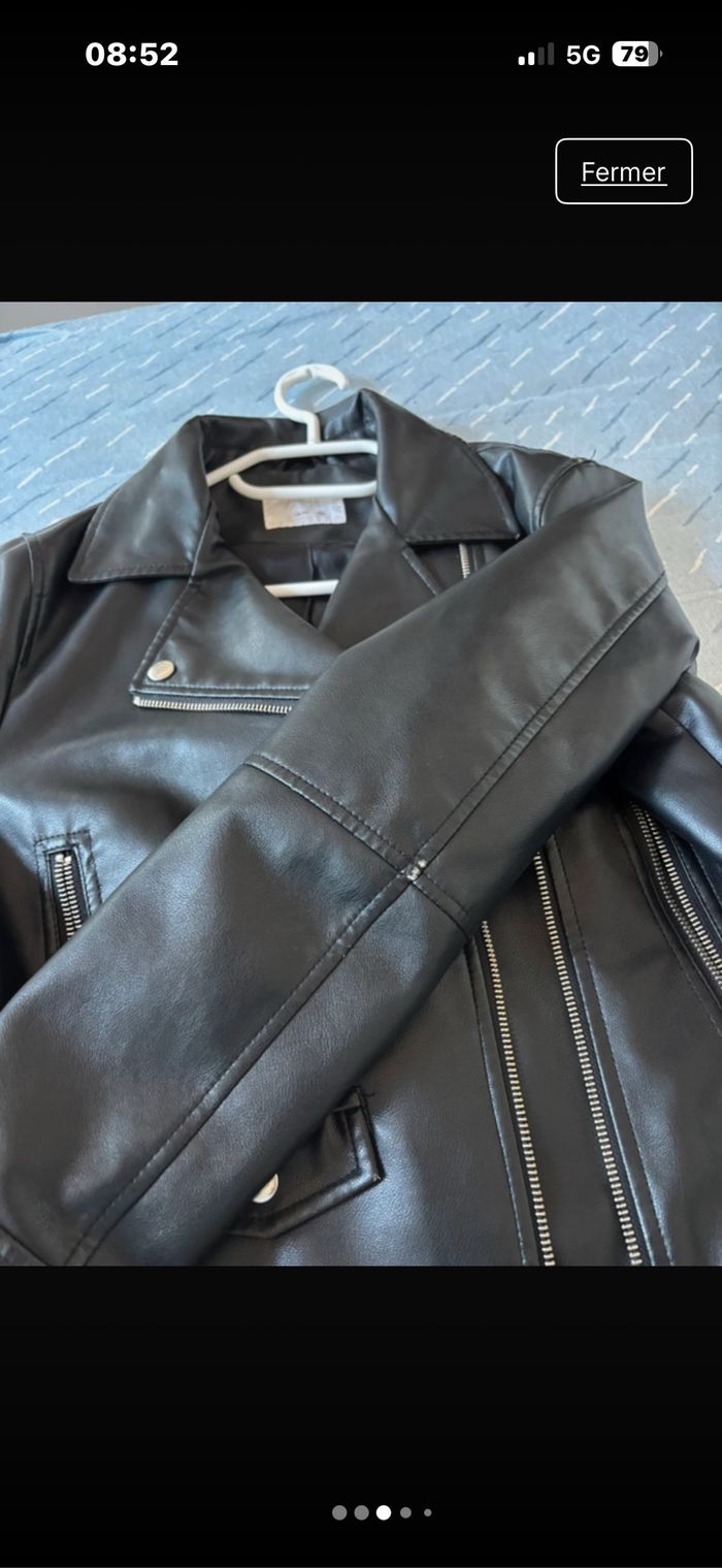 veste en cuir zara - photo numéro 3
