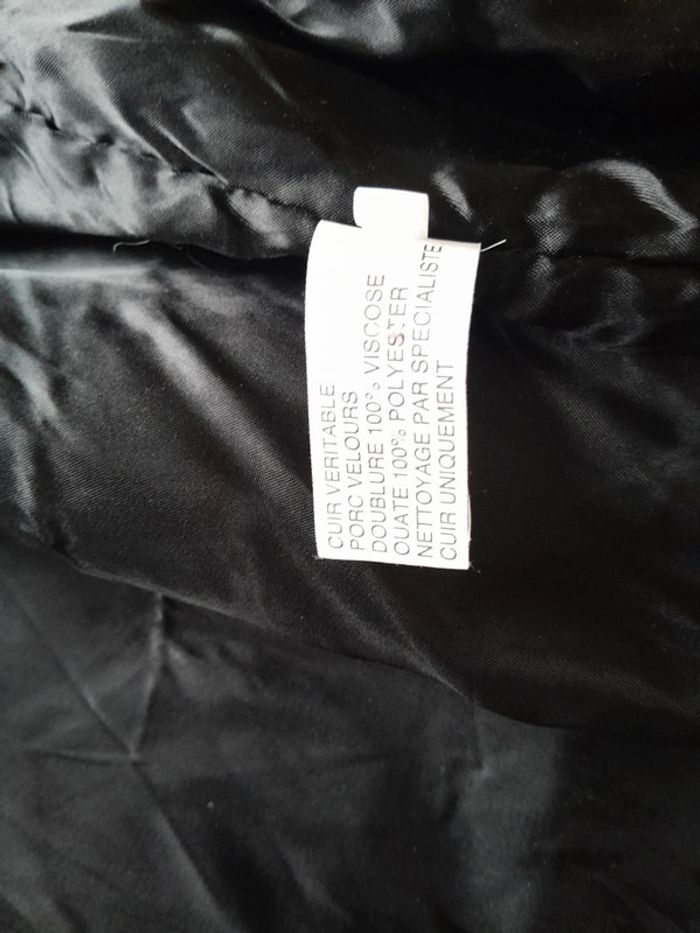 Beau manteau veste en cuir de porc véritable taille 42 - photo numéro 7