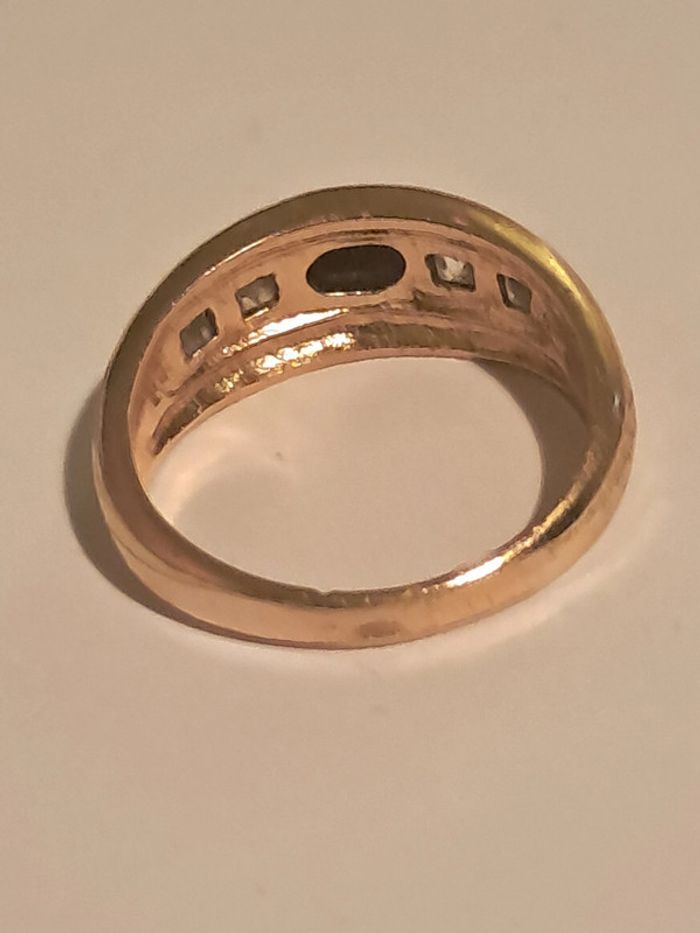 bague plaquée or et pierres vintage - photo numéro 3