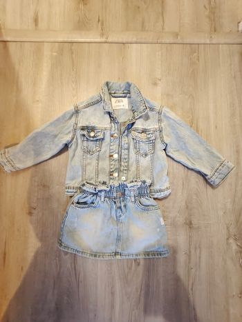 Jupe et veste jean Zara 18 mois fille