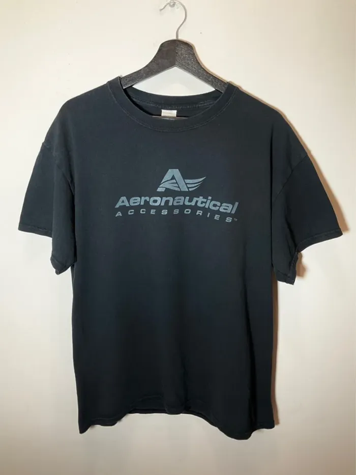 T-shirt noir pour homme Gildan Aeronautical Accessories taille L 457