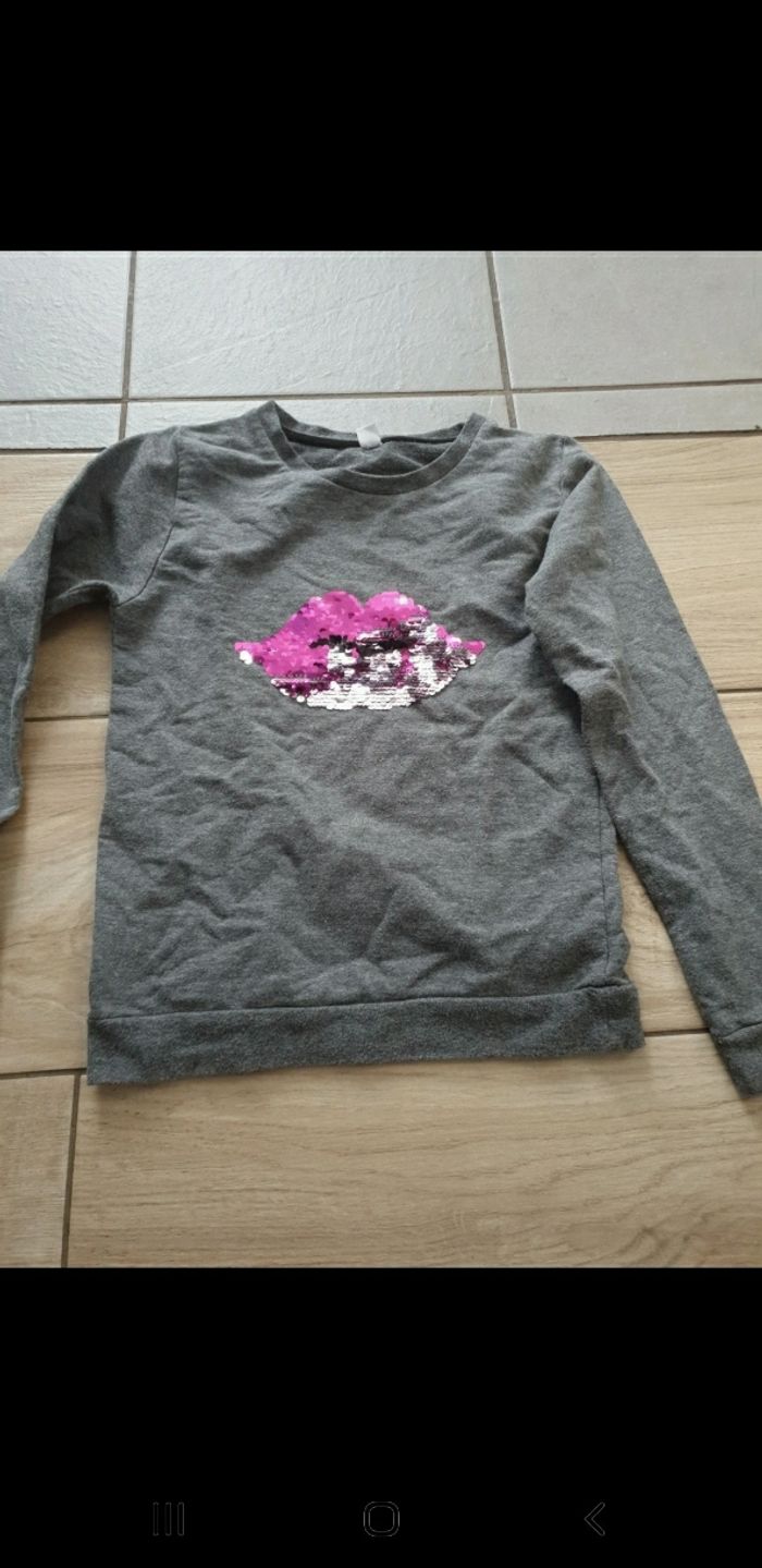 Sweat fille paillettes 9/10 ans - photo numéro 2
