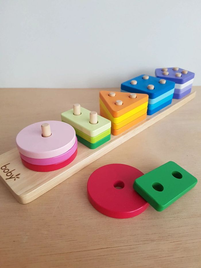 Boby puzzle encastrement bois formes et couleurs - photo numéro 2