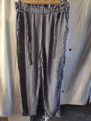 Pantalon léger carreaux noir et blanc